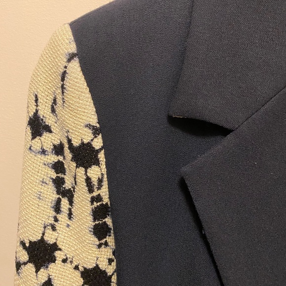 LAVEER blazer Navy with tie dye sleeves, size 6 - Picture 3 of 11